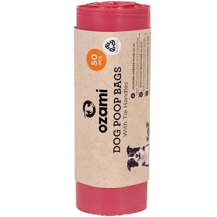 Fynd Ozami Hundpåsar Med Handtag Dog Poop Bags 34x13cm 50st PINK